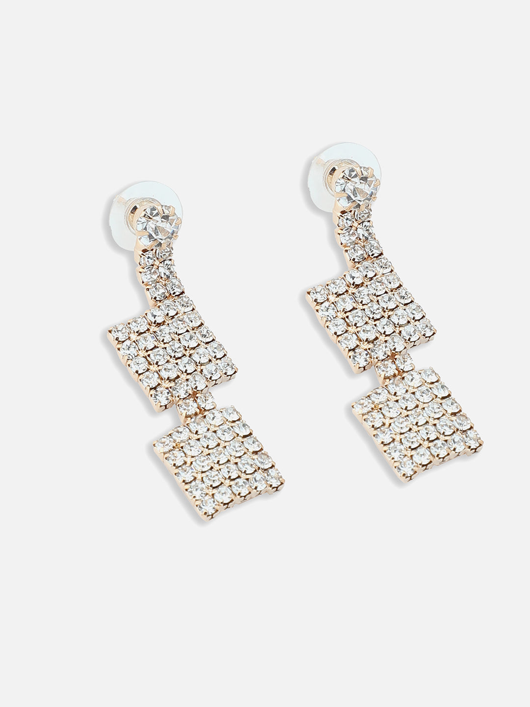 GOLD PLATED PARTY DESIGNER STONE NECKLACE AND EARRING SET FOR WOMEN