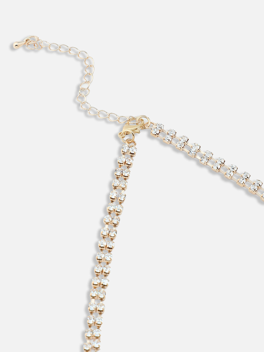 GOLD PLATED PARTY DESIGNER STONE NECKLACE AND EARRING SET FOR WOMEN