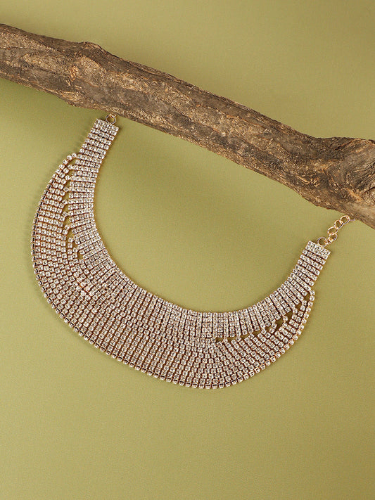 Rhinestone Gold-Plated Necklace