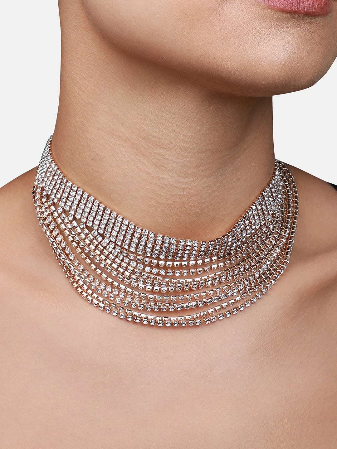 Rhinestone Gold-Plated Necklace