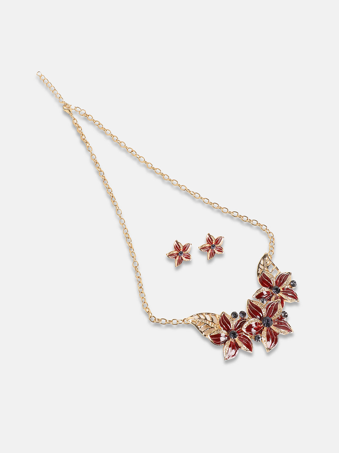 Gold Plated Stones Studded Jewellery Set