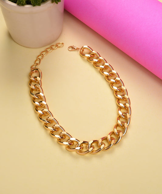 Gold Plated Necklace with Chain Detail