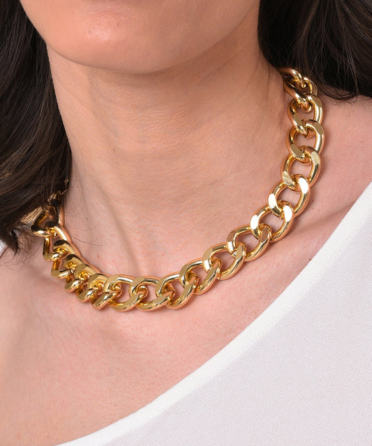 Gold Plated Necklace with Chain Detail