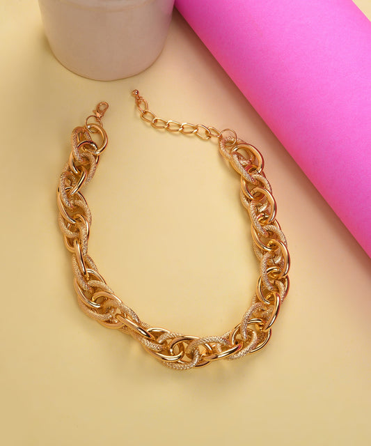 Gold Plated Necklace with Chain Detail