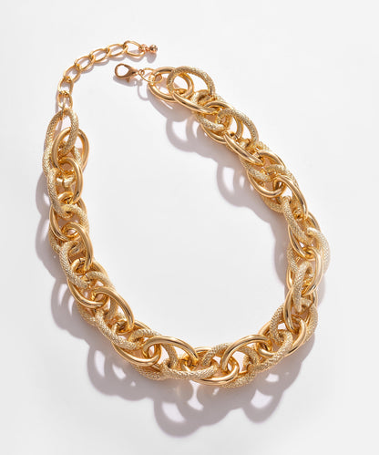 Gold Plated Necklace with Chain Detail