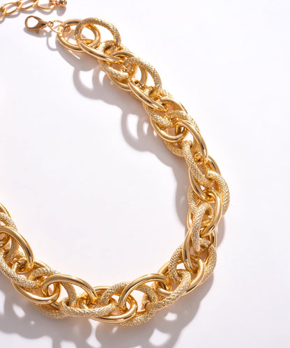Gold Plated Necklace with Chain Detail