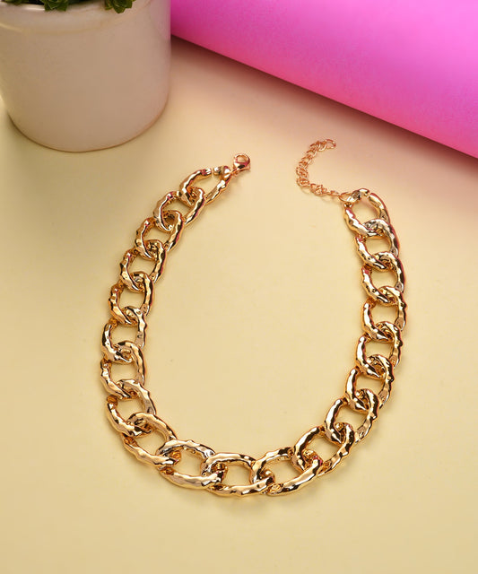 Gold Plated Necklace with Chain Detail