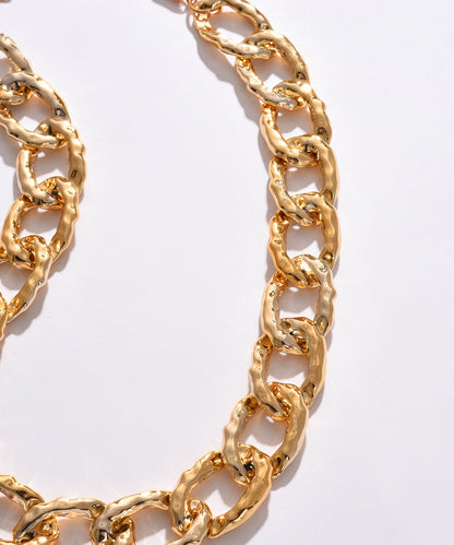 Gold Plated Necklace with Chain Detail