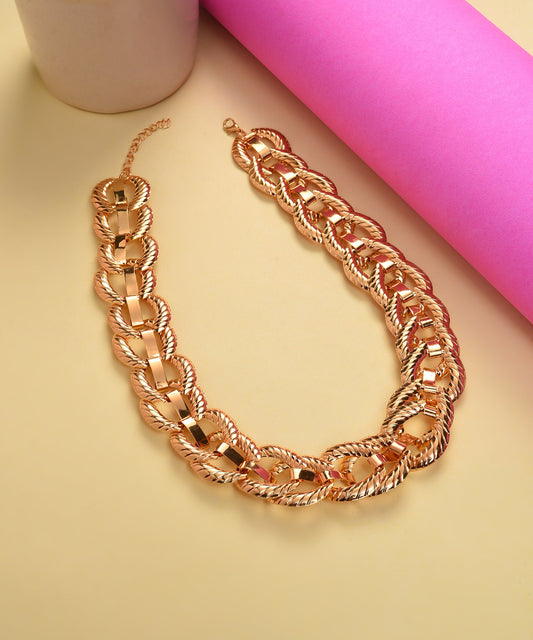 Gold Plated Necklace with Chain Detail