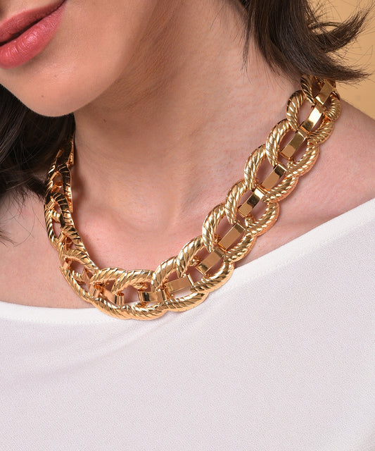 Gold Plated Necklace with Chain Detail