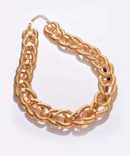 Gold Plated Necklace with Chain Detail