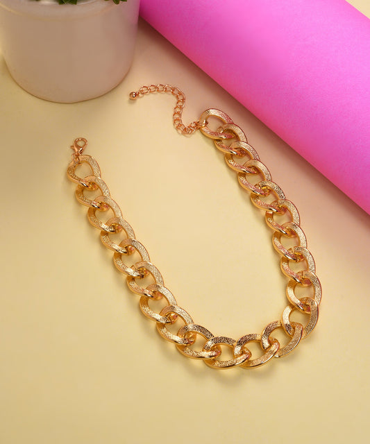 Gold Plated Necklace with Chain Detail