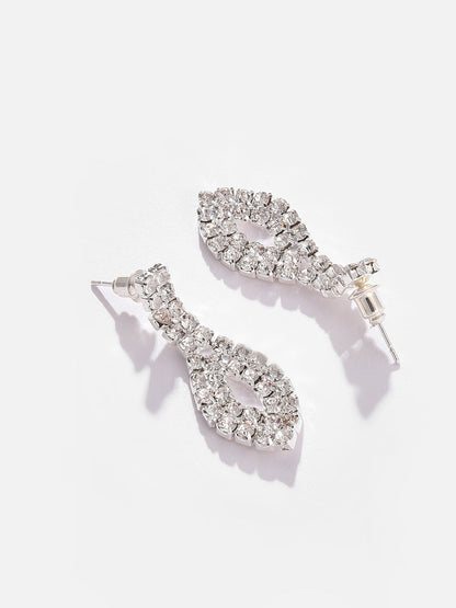 Silver Plated Designer Stone Necklace and Earring Set