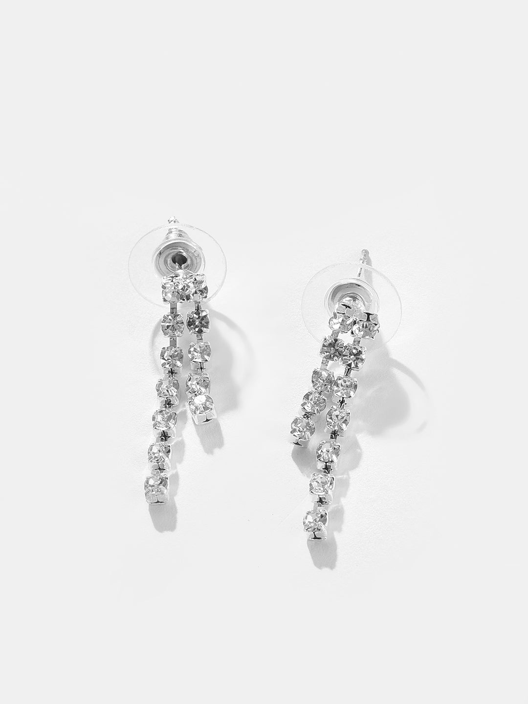 Silver Plated Designer Stone Necklace and Earring Set