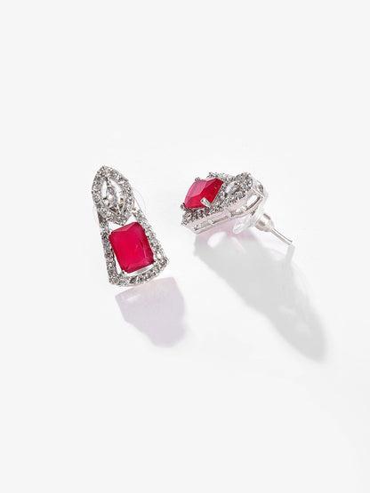 Silver Plated Designer Stone Necklace Set