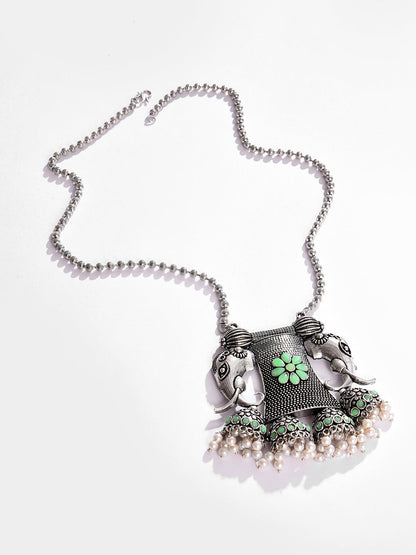 Silver Plated Designer Stone Necklace