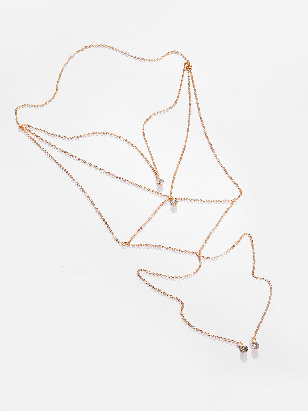 Gold Plated Designer Stone Pendant Chain