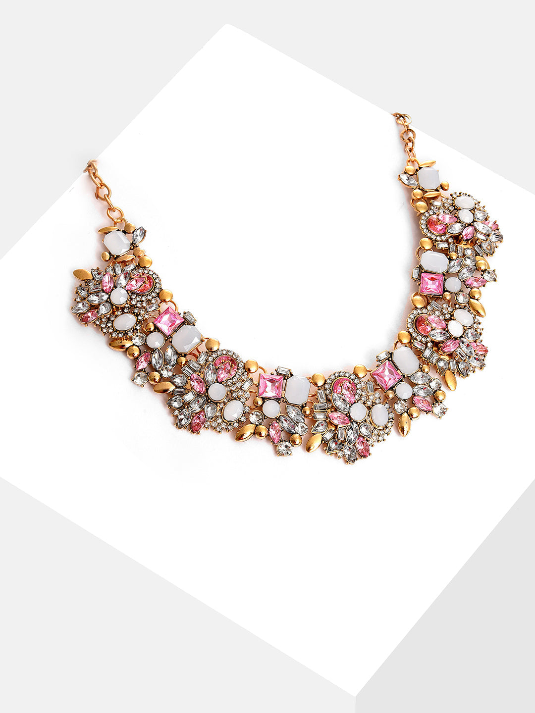 Silver Plated Designer Stone Necklace