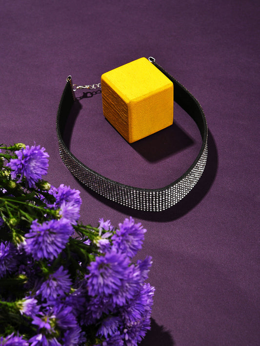 Silver Plated Designer Stone Necklace