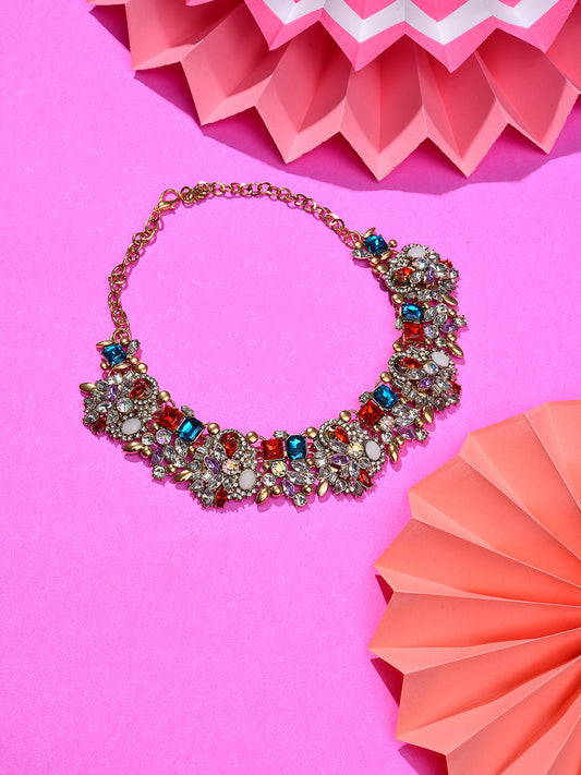 Gold Plated Designer Stone Necklace