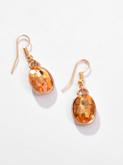 Gold Plated Designer Stone Necklace and Earring Set