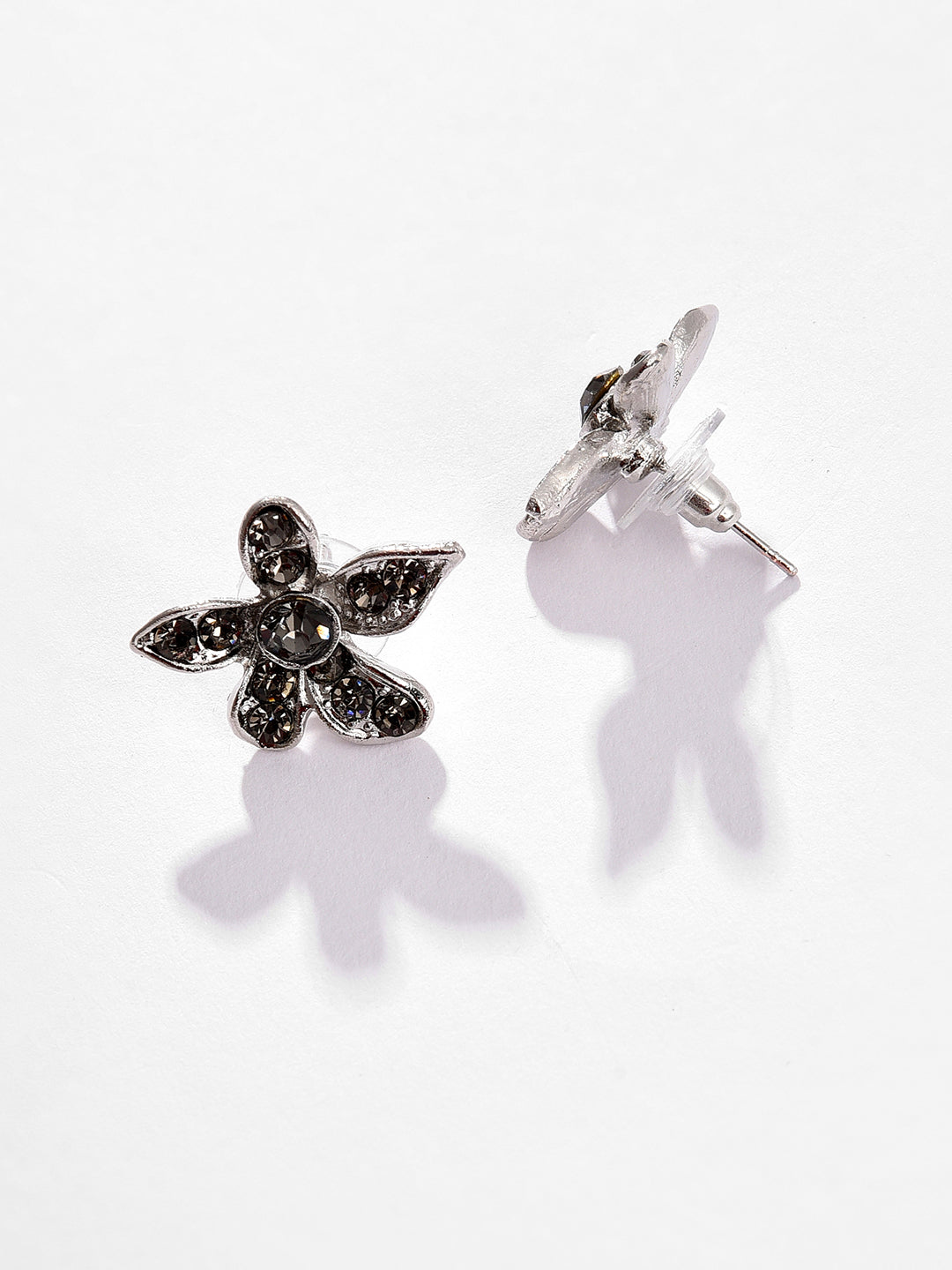 Silver Plated Designer Stone Necklace and Earring Set