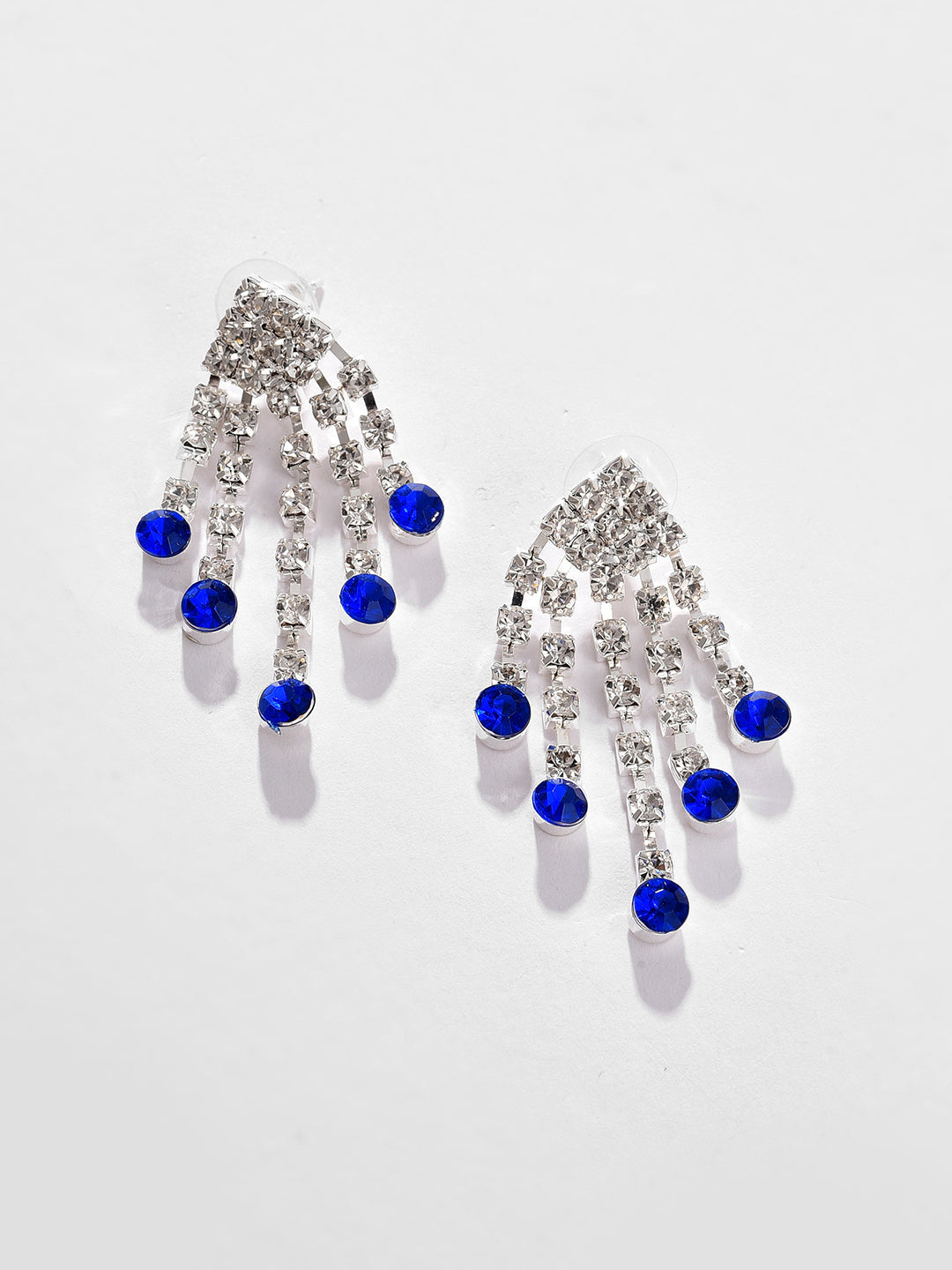Silver Plated Designer Stone Necklace and Earring Set