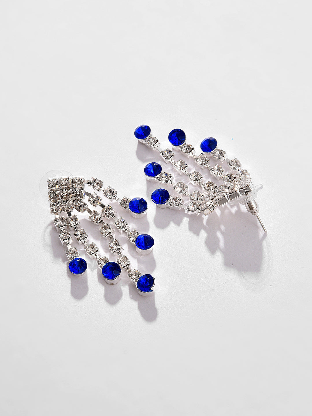 Silver Plated Designer Stone Necklace and Earring Set