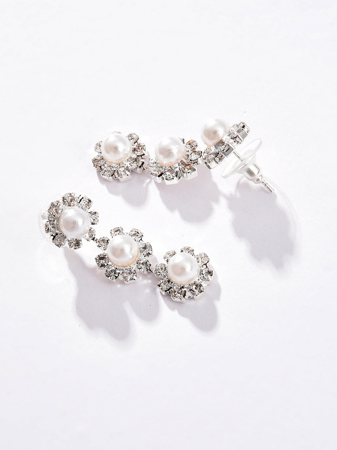 Silver Plated Designer Stone Necklace and Earring Set