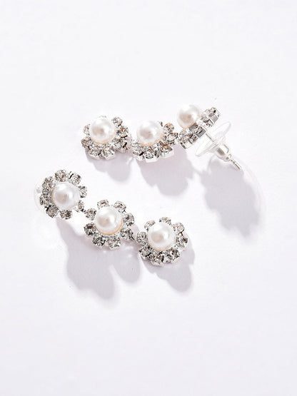 Silver Plated Designer Stone Necklace and Earring Set