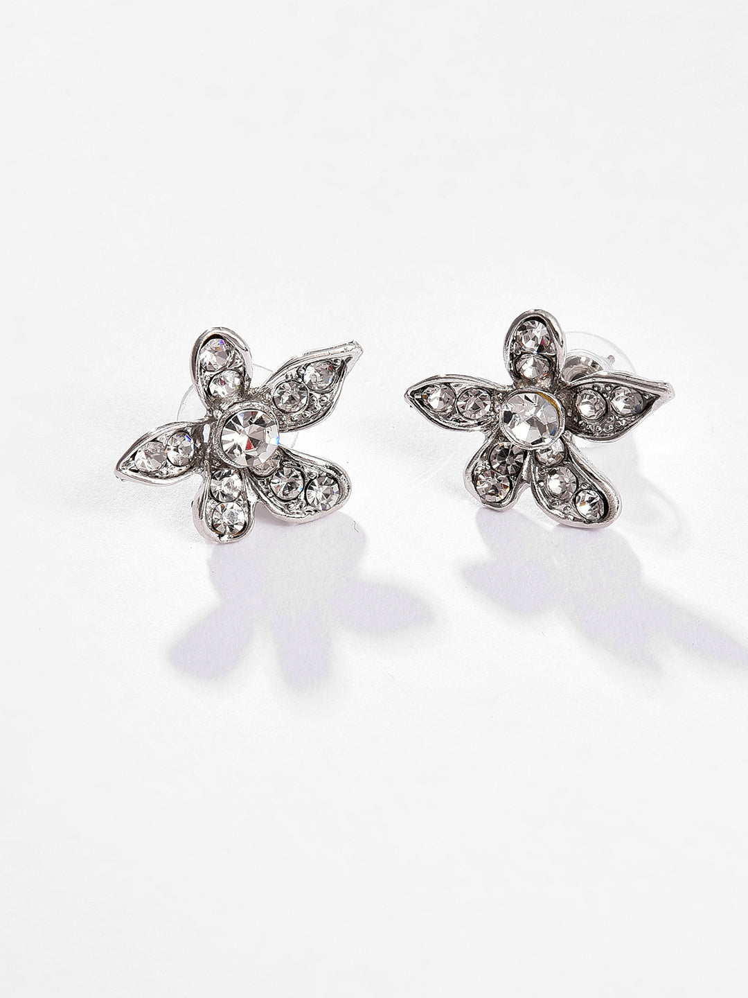 Silver Plated Designer Stone Necklace and Earring Set