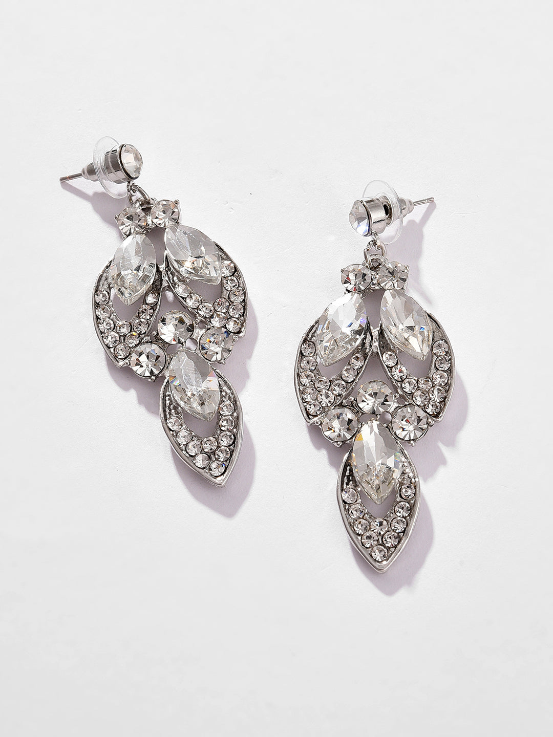 Silver Plated Designer Stone Necklace and Earring Set