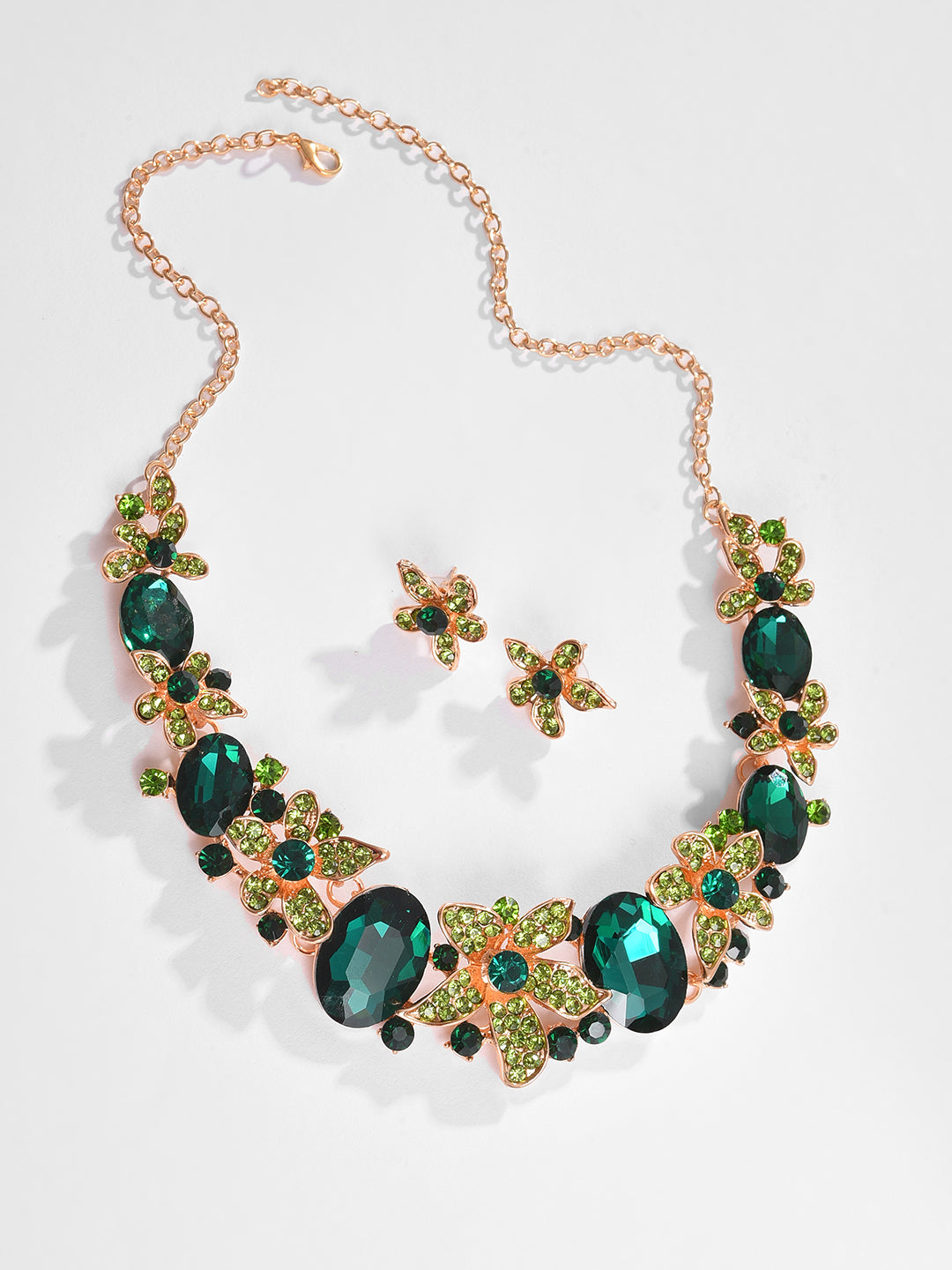 Gold Plated Designer Stone Necklace and Earring Set