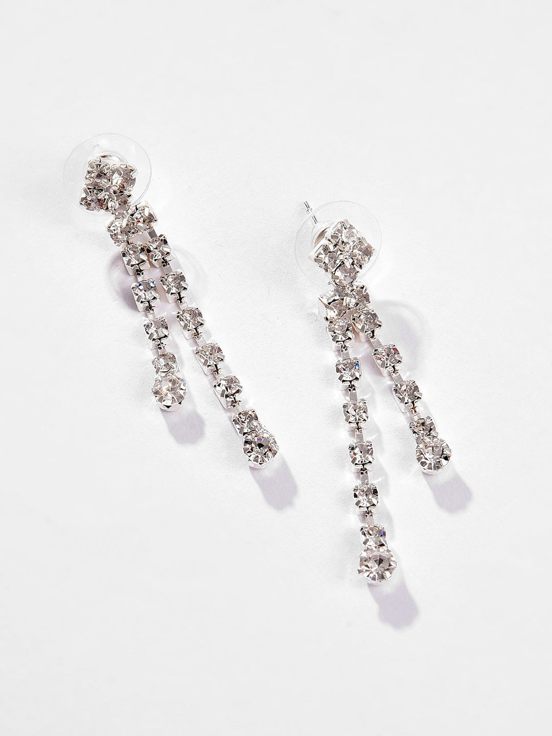 Silver Plated Designer Stone Necklace and Earring Set
