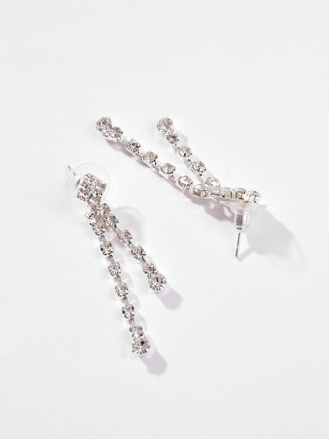 Silver Plated Designer Stone Necklace and Earring Set