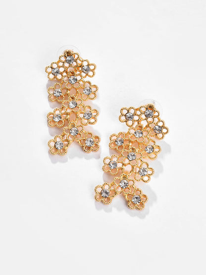 Gold Plated Designer Stone Necklace and Earring Set