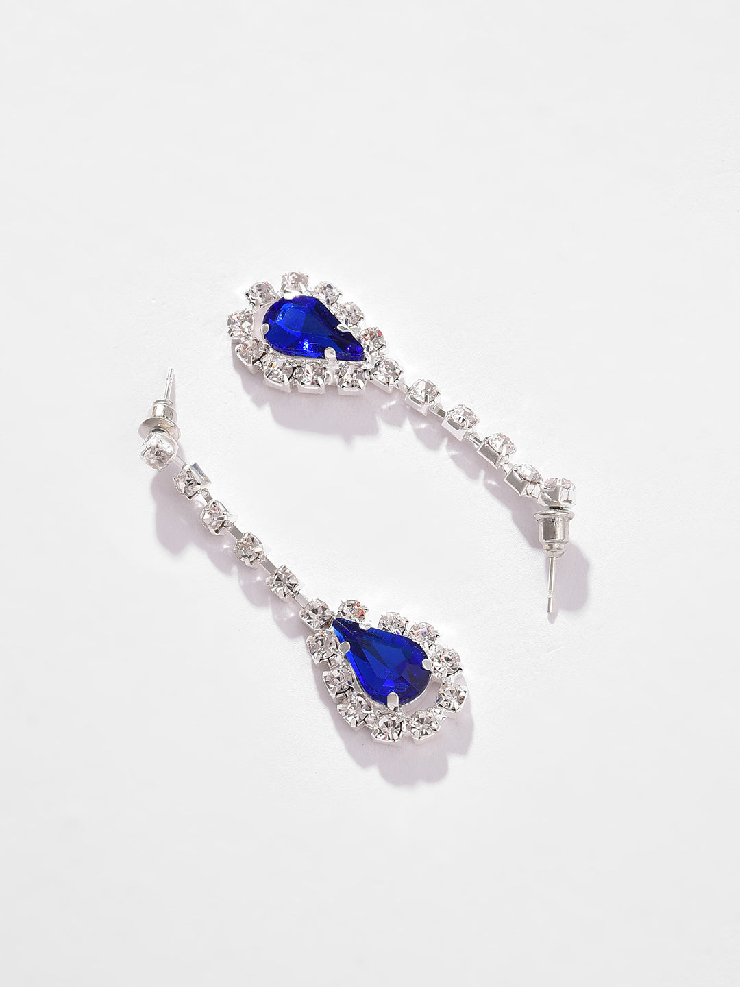 Silver Plated Designer Stone Necklace and Earring Set
