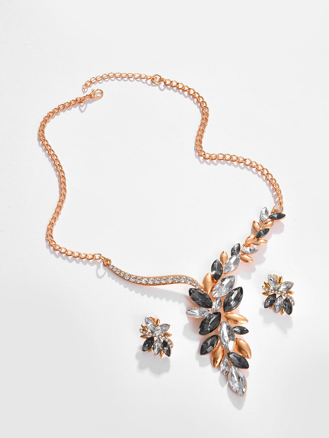Gold Plated Designer Stone Necklace and Earring Set
