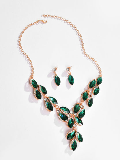 Gold Plated Designer Stone Necklace and Earring Set