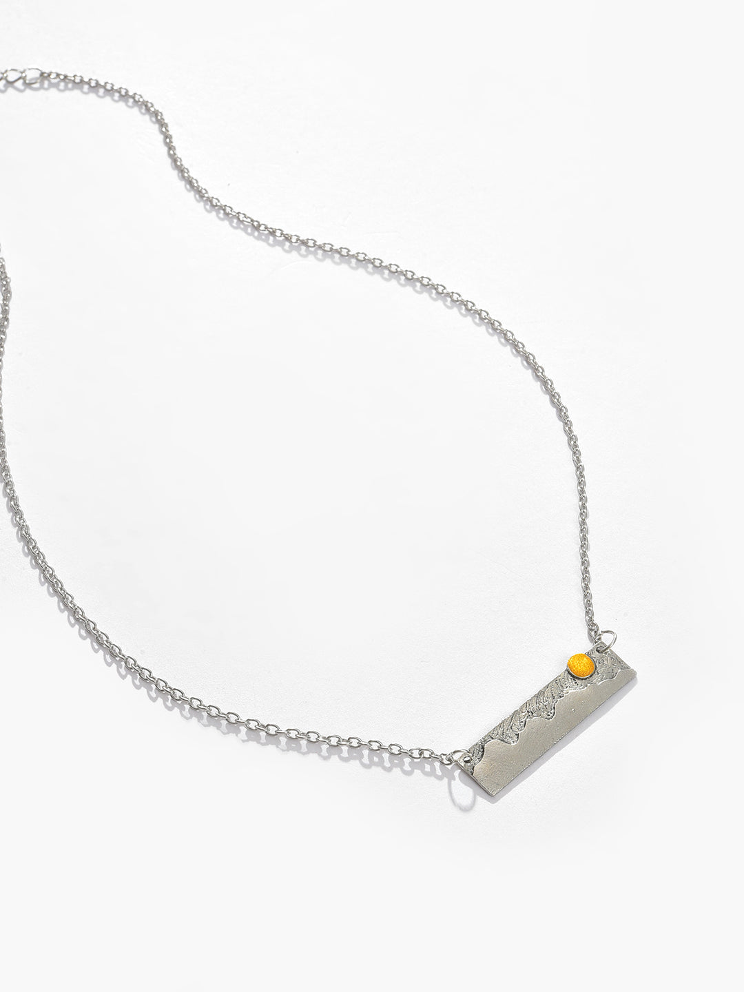 Silver Plated Designer Stone Pendant Chain