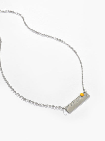 Silver Plated Designer Stone Pendant Chain