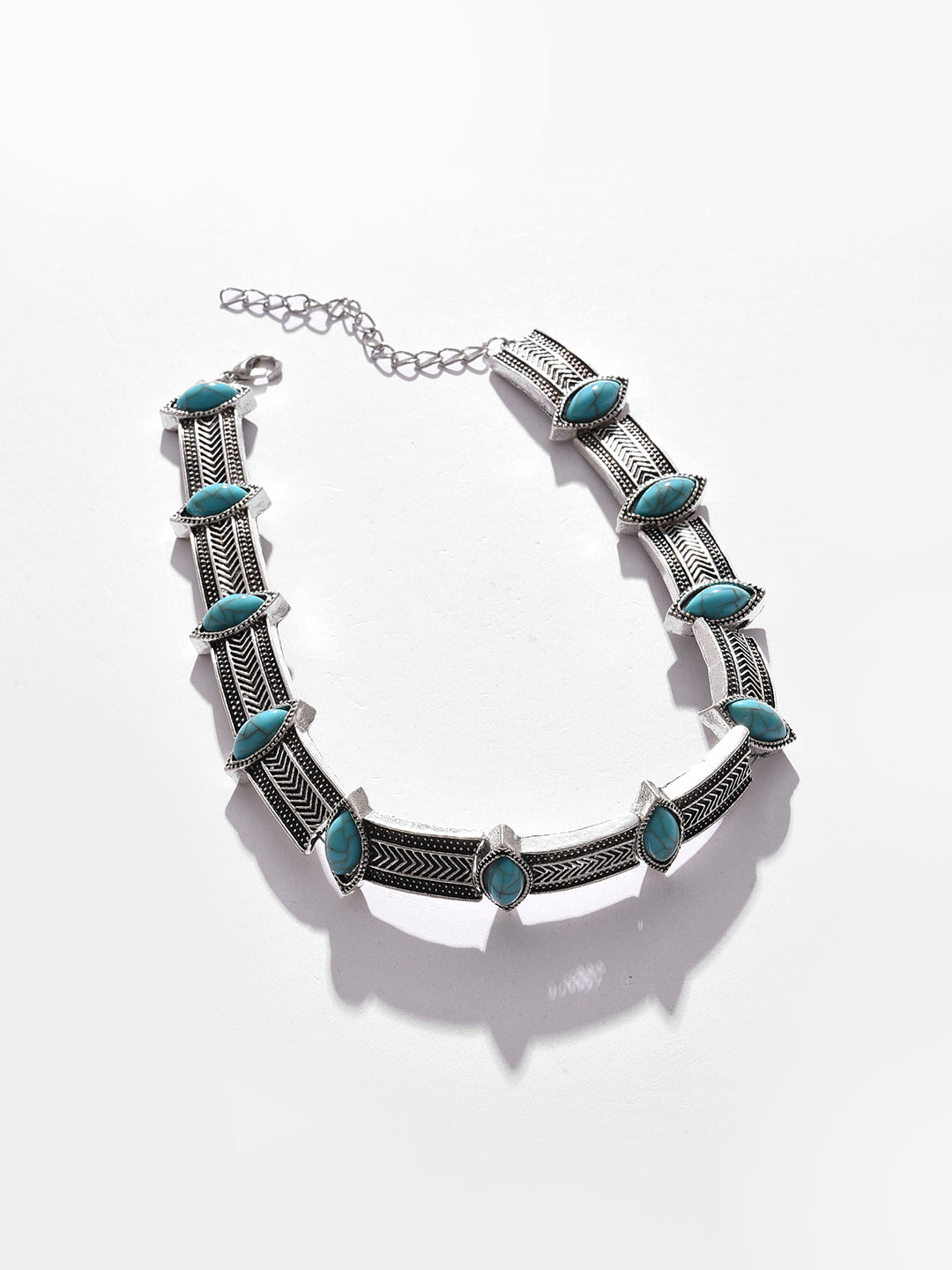 Silver Plated Designer Stone Necklace Necklace