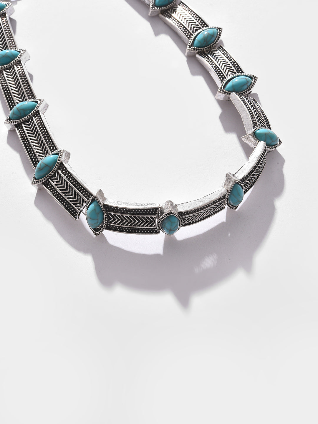 Silver Plated Designer Stone Necklace Necklace