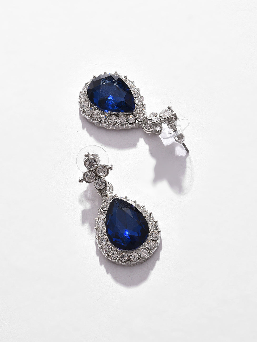 Silver Plated Designer Stone Necklace and Earring Set Jewellery Set