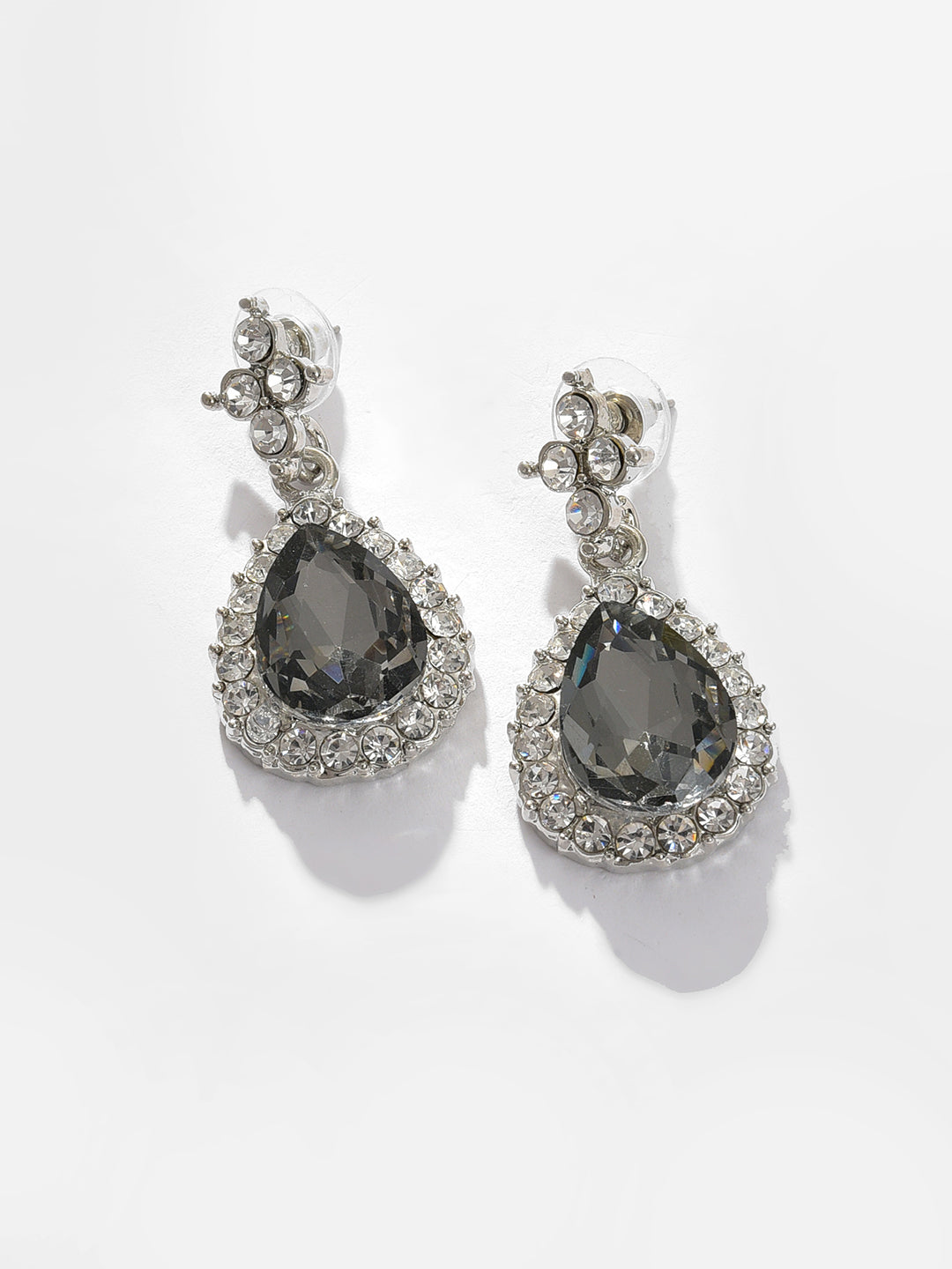 Silver Plated Designer Stone Necklace and Earring Set Jewellery Set