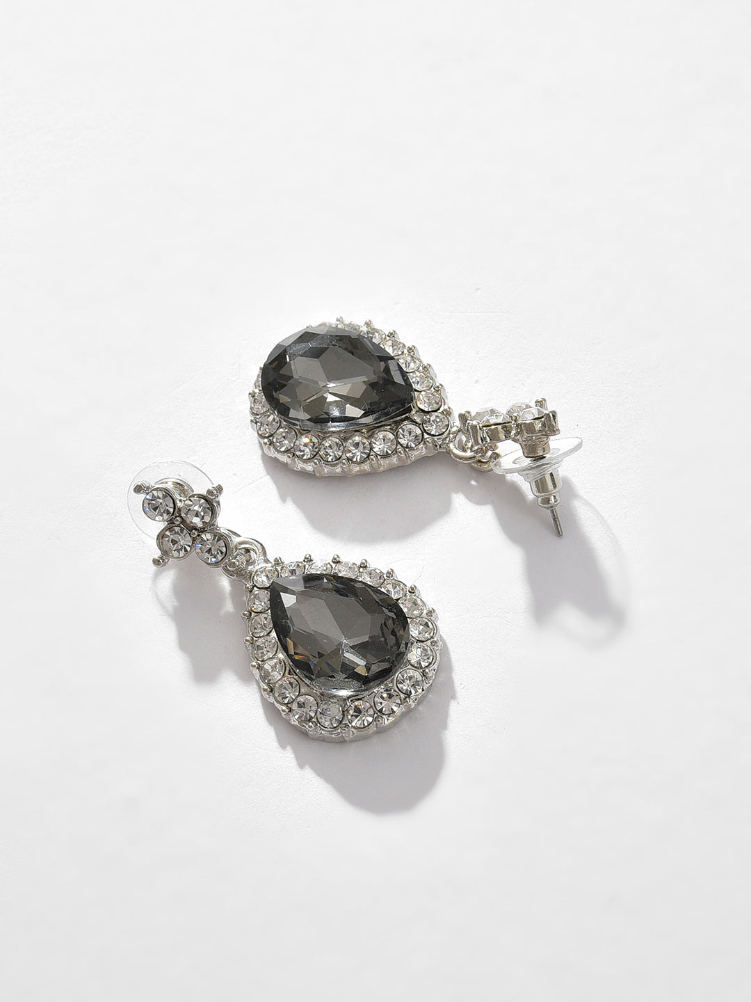 Silver Plated Designer Stone Necklace and Earring Set Jewellery Set