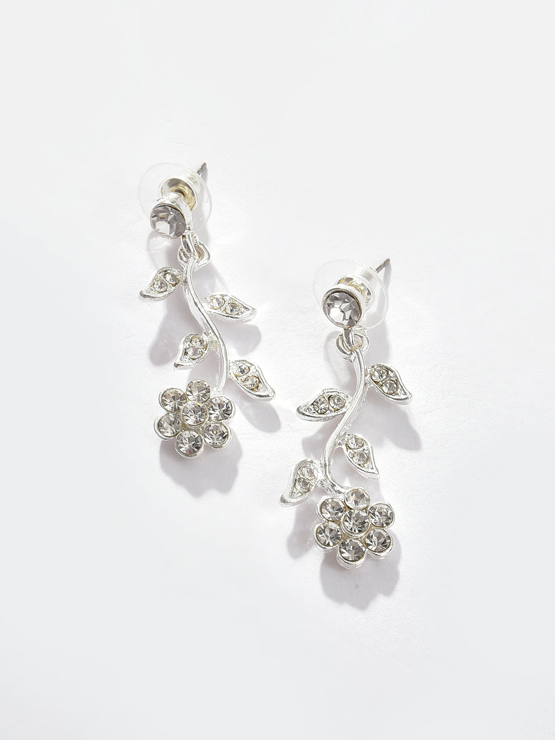 Silver Plated Designer Stone Necklace and Earring Set Jewellery Set