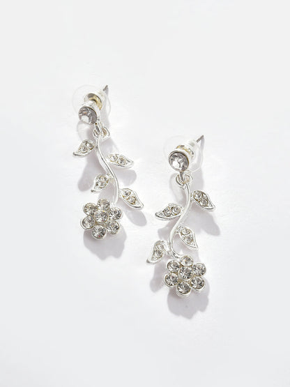 Silver Plated Designer Stone Necklace and Earring Set Jewellery Set