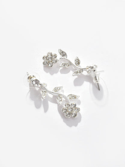 Silver Plated Designer Stone Necklace and Earring Set Jewellery Set