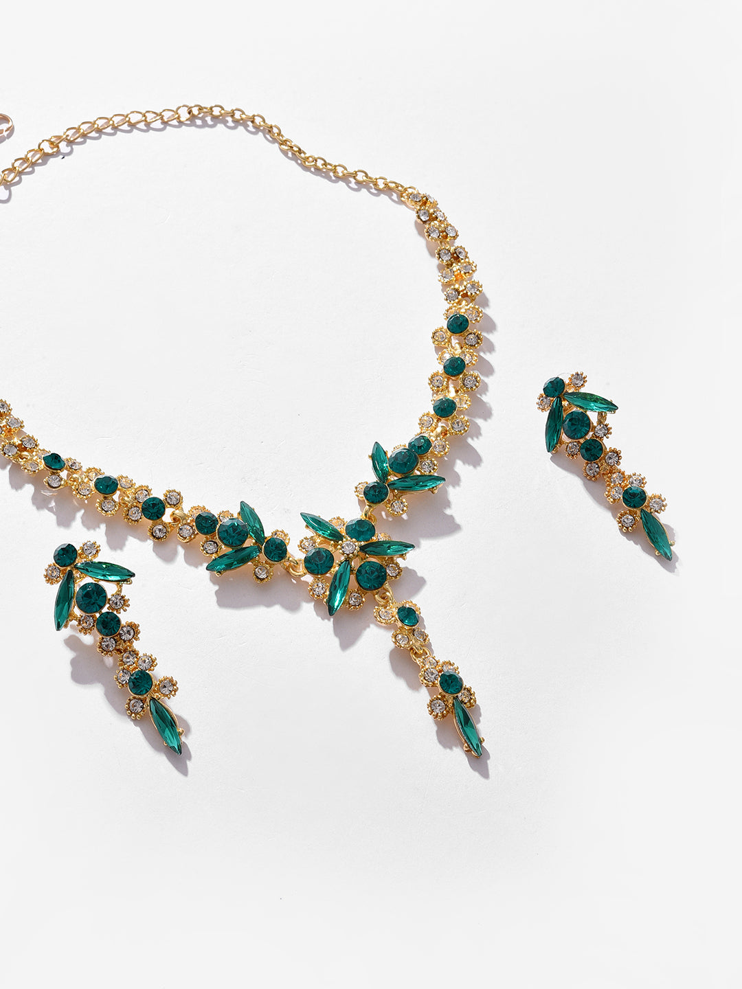 Gold Plated Designer Stone Necklace and Earring Set Jewellery Set